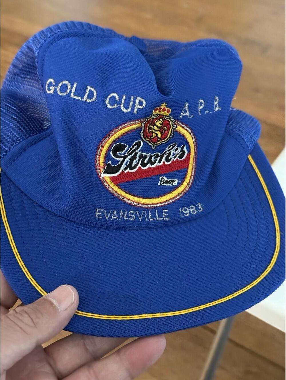 Stroh's Beer 1983  Gold Cup APBA Vintage Hat Cap , Evansville